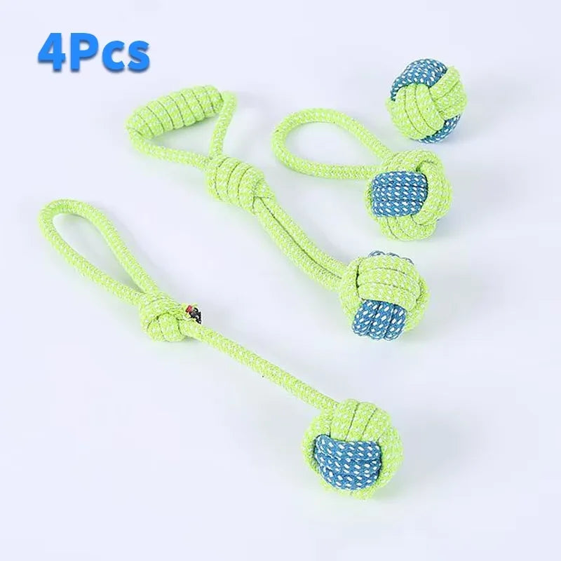 4pcs/7pcs Dog Chew Toy Bite Resistant Rope Knot