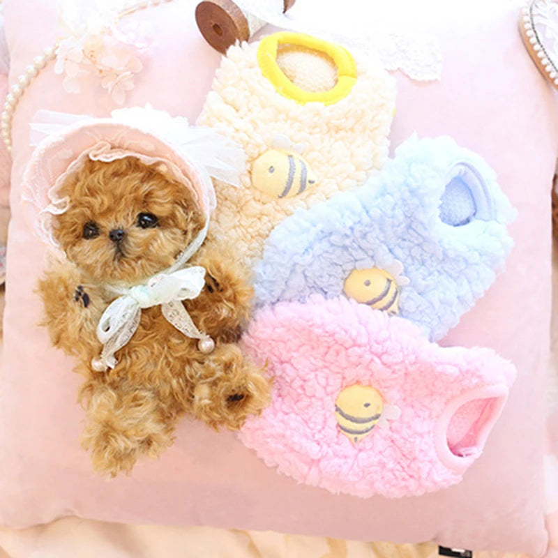 Winter Bunny Kitten Sweater Clothes Warm Velvet for Small Animals