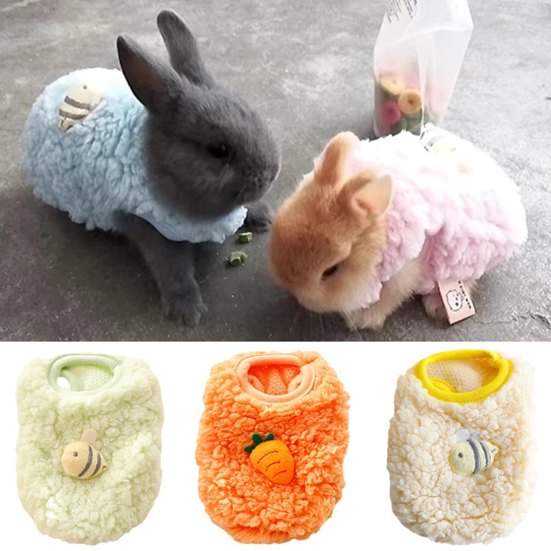 Winter Bunny Kitten Sweater Clothes Warm Velvet for Small Animals