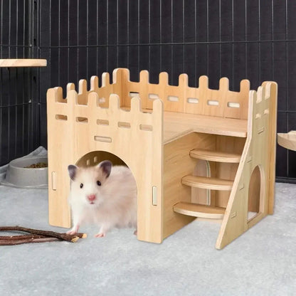 Pet Hamster Toys Wooden Bridge Seesaw Swing Toys
