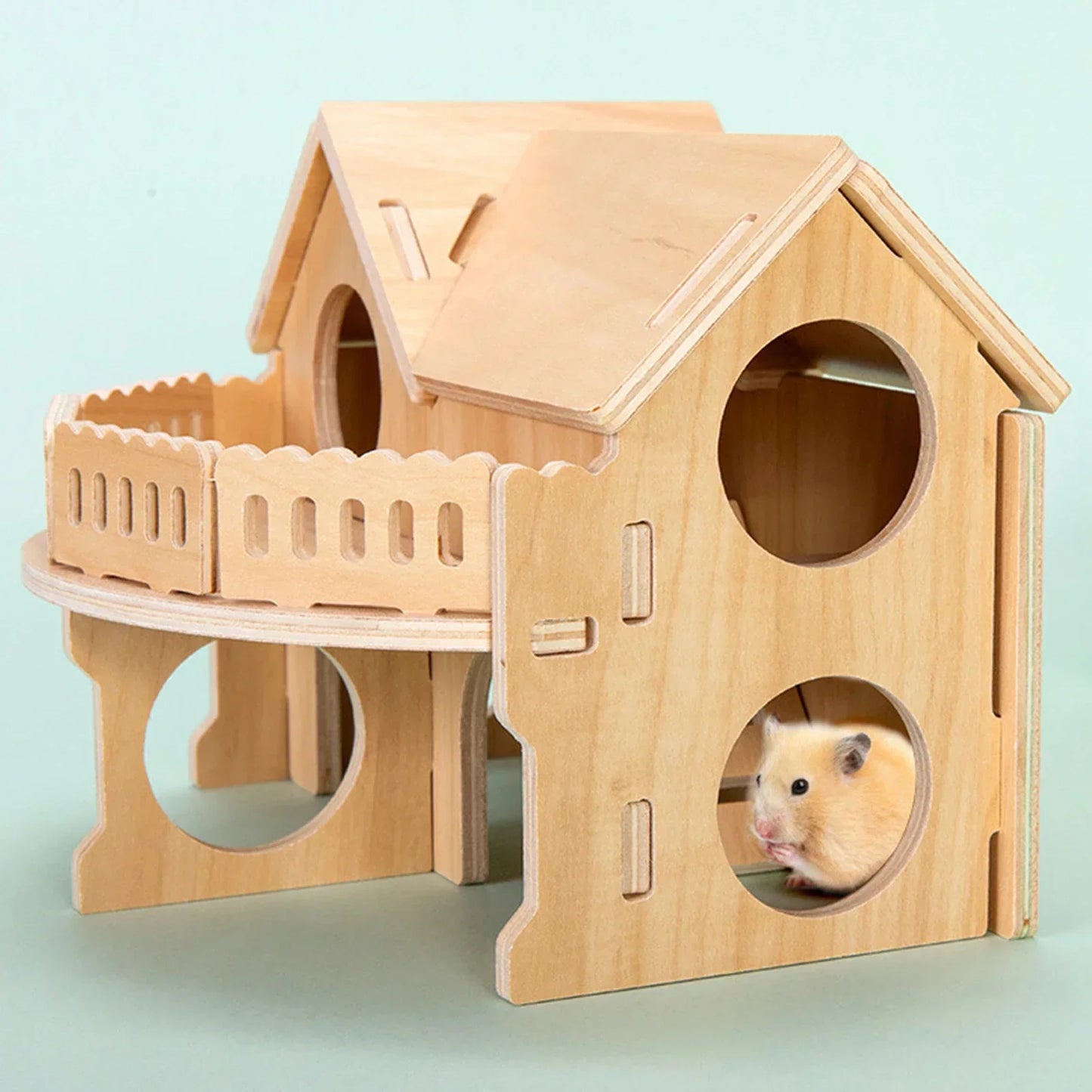 Pet Hamster Toys Wooden Bridge Seesaw Swing Toys