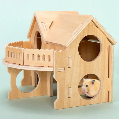 Pet Hamster Toys Wooden Bridge Seesaw Swing Toys