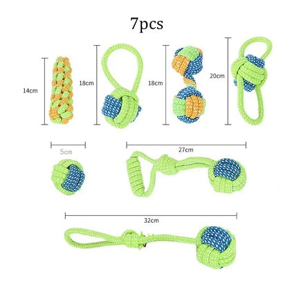 4pcs/7pcs Dog Chew Toy Bite Resistant Rope Knot