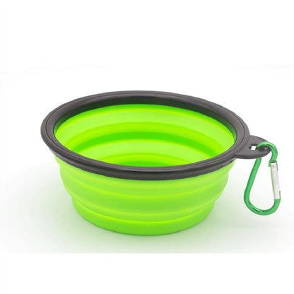 Folding Portable Silicone Cat / Dog Feeder Bowl 2 In 1 Pet Dispenser