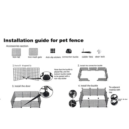 DIY Erectable Fence Panels Simple Wire Mesh Panels for Cats / Dogs