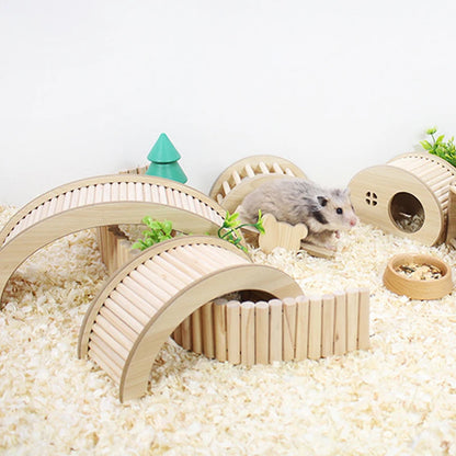 S/M/L Hamster Climbing Ladder Wooden Bridge for Guinea Pigs