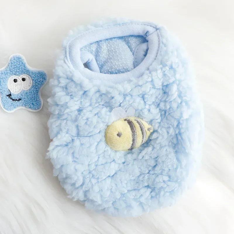 Winter Bunny Kitten Sweater Clothes Warm Velvet for Small Animals