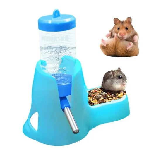 Hamster Water Feeder Small Animal Automatic Dispenser Drinking Water Bottle Bowls Dish with Food Container