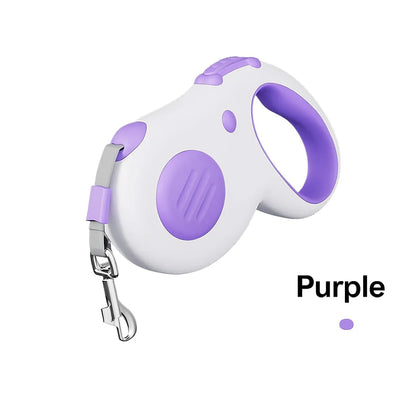 Dog leash with one-button brake / automatic retractable leash