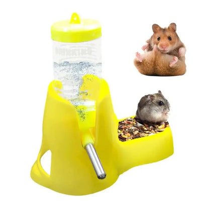 Hamster Water Feeder Small Animal Automatic Dispenser Drinking Water Bottle Bowls Dish with Food Container