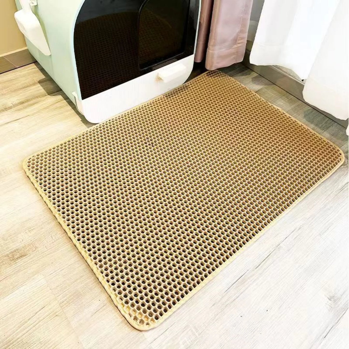 Cat Litter Mat with Gift Double Layer Non-Slip Waterproof Pet Litter Box Mat