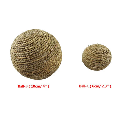 6/10cm Pet Chew Toy Natural Grass Ball For Rabbits / Hamsters / Guinea Pigs