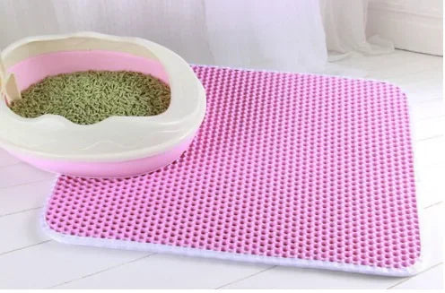 Cat Litter Mat with Gift Double Layer Non-Slip Waterproof Pet Litter Box Mat