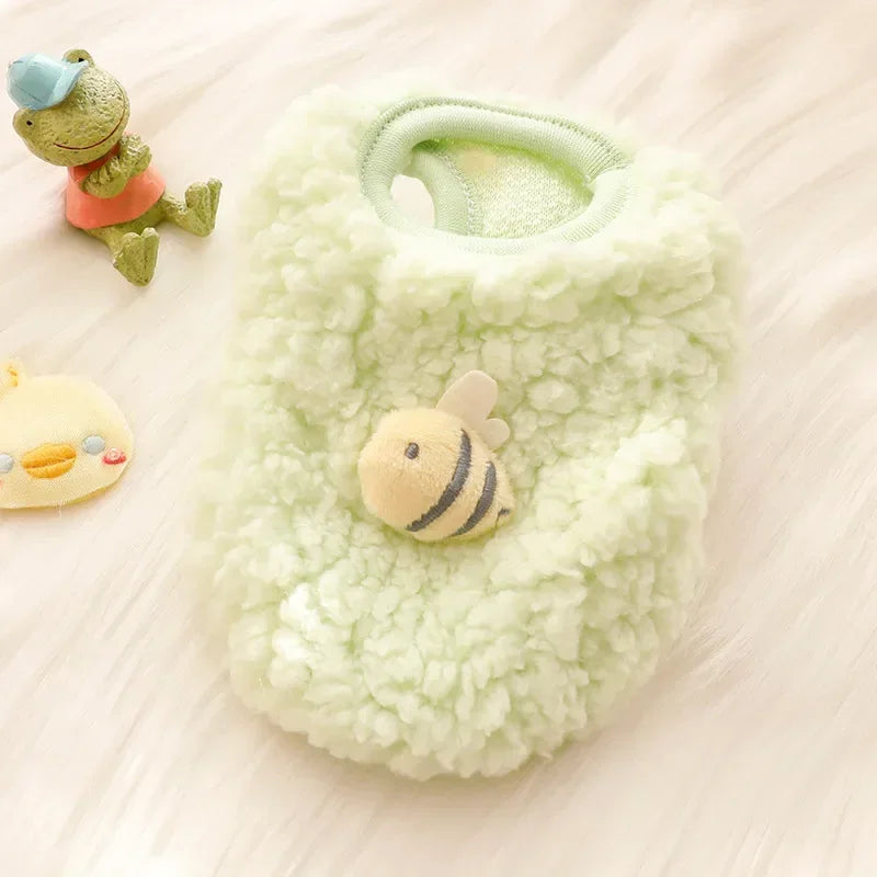 Winter Bunny Kitten Sweater Clothes Warm Velvet for Small Animals