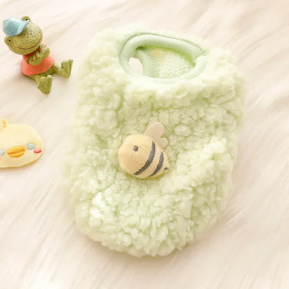 Winter Bunny Kitten Sweater Clothes Warm Velvet for Small Animals