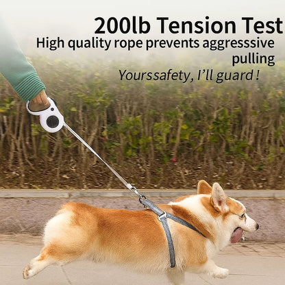 Dog leash with one-button brake / automatic retractable leash
