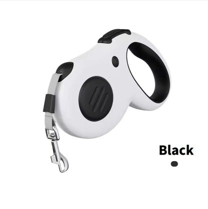 Dog leash with one-button brake / automatic retractable leash